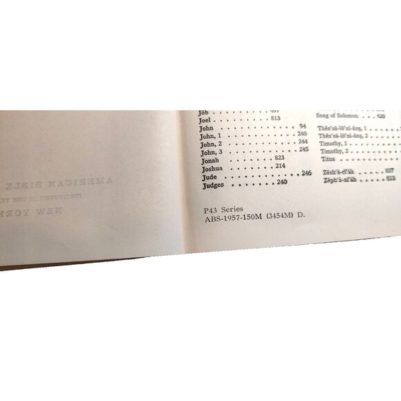 Holy Bible 1957 KJV American Bible Society Hardcover DJ Vintage-Christian - Picture 11 of 12